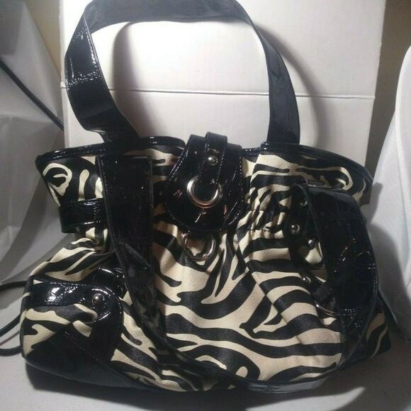 zebra pattern small vinyl purse, EUC - Picture 1 of 9